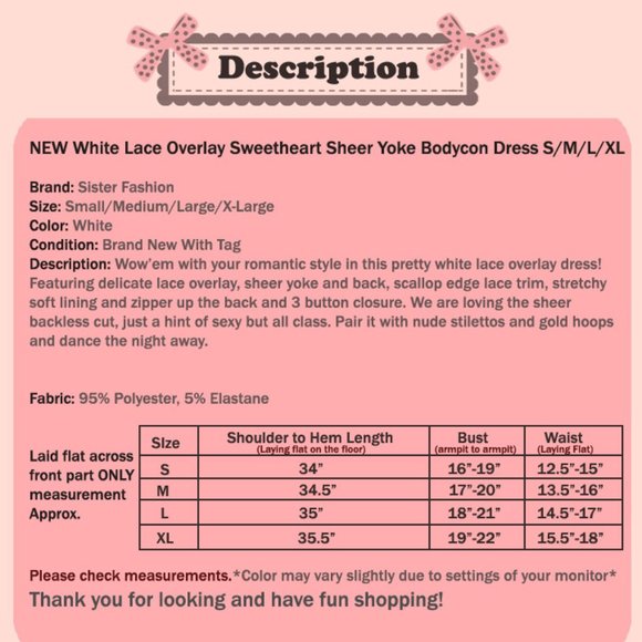 White Romantic Lace Cutout Back Cute Bodycon Dress - Picture 8 of 8